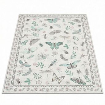 Area Rugs for Living Room Washable Rug Modern Floral Rug