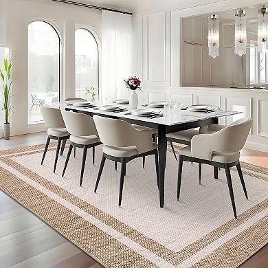 Non Slip Washable Area Rug, Modern Non Shedding Low Pile Soft Area Rug