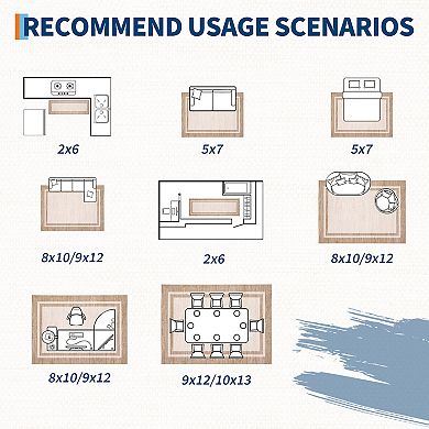 Non Slip Washable Area Rug, Modern Non Shedding Low Pile Soft Area Rug