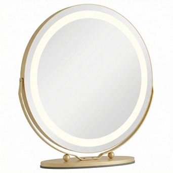 Round Vanity Mirror with Lights, Large Makeup Mirror with 3 Color Lighting Dimmable