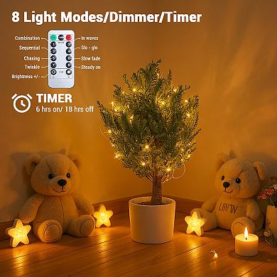 30" Artificial Cypress Topiary Ball Trees with Ground Spike, Set of 2 Artificial Shrubs Bushes