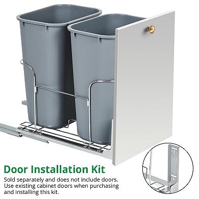 Space-Saving Under Cabinet Waste & Recycling Bin
