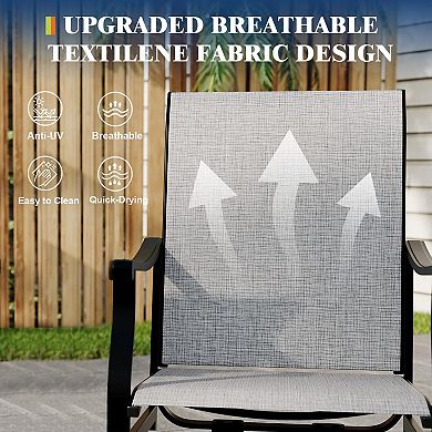 ANIXOL Swivel Textilene Patio Dining Chairs, Set of 2