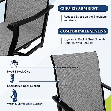 ANIXOL Swivel Textilene Patio Dining Chairs, Set of 2