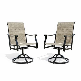 ANIXOL Swivel Textilene Patio Dining Chairs, Set of 2