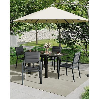 ANIXOL Stackable Aluminum Patio Dining Chairs