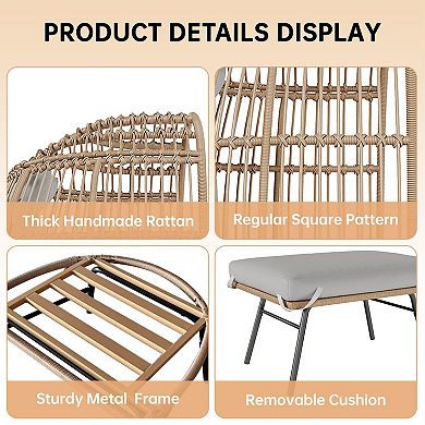 ANIXOL Wicker Egg Chair with Ottoman