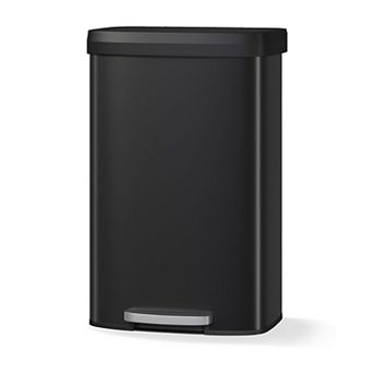 80 Liter Stainless Steel Step-on Trash Can with Soft-Close Plastic Lid