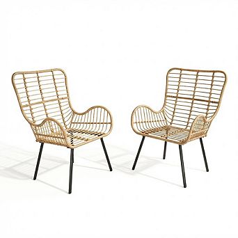 ANIXOL Wicker Patio Chairs Set of 2