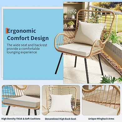 ANIXOL Wicker Patio Chairs Set of 2