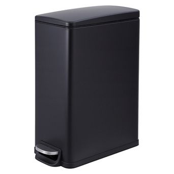 Stainless Steel Trash Can, Slim Garbage Can for Kitchen and Bathroom, Metal Trash Bin