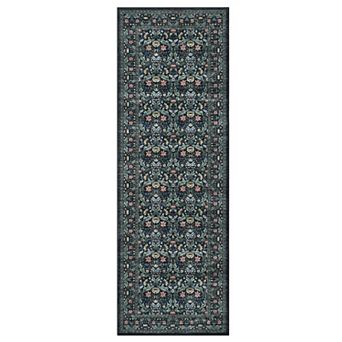 Vintage Area Rug, Washable Non-Slip Stain Resistant Floral Rug
