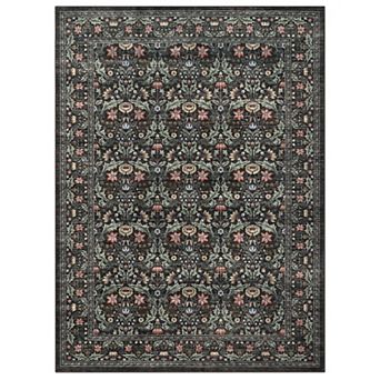 Vintage Area Rug, Washable Non-Slip Stain Resistant Floral Rug