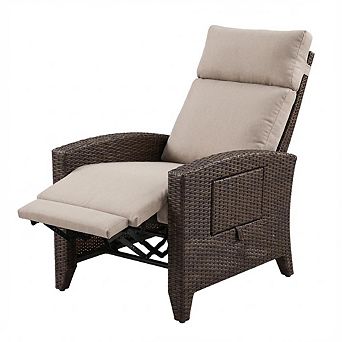 ANIXOL Outdoor Wicker Reclining Lounge Chair