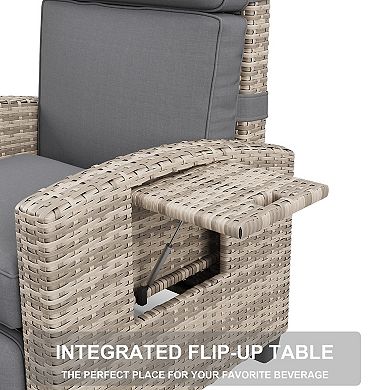 ANIXOL Outdoor Wicker Reclining Lounge Chair