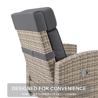 ANIXOL Outdoor Wicker Reclining Lounge Chair