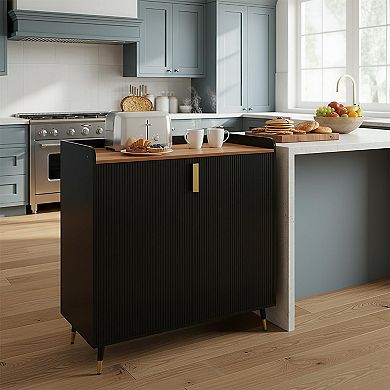 ANIXOL Fluted Door Buffet Wine Cabinet