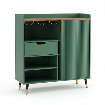 ANIXOL Fluted Door Buffet Wine Cabinet