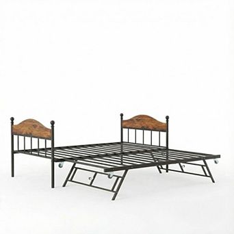 Twin Daybed with Trundle and Stylish Headboard Sofa Bed Frame White