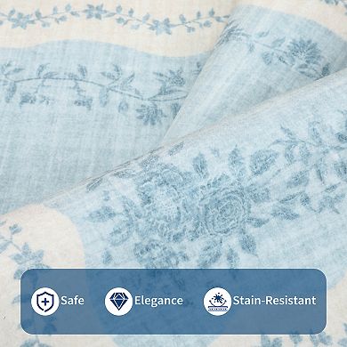 Scalloped Low Pile Area Rug, Washable Non-Slip Soft Carpet, Foldable Throw Mat for Living Room
