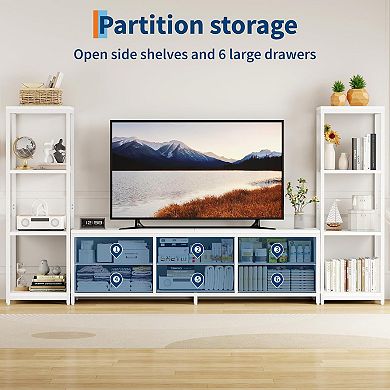 Craze Ventures TV stand with drawers and shelves