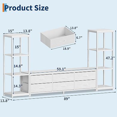 Craze Ventures TV stand with drawers and shelves