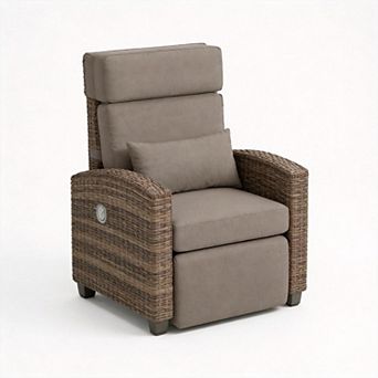 ANIXOL Outdoor Wicker Reclining Lounge Chair