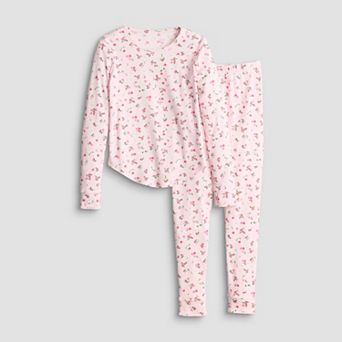 Girls 4-16 Cuddl Duds® Pointelle 2 pc Base Layer Long Sleeve Top & Bottoms Set