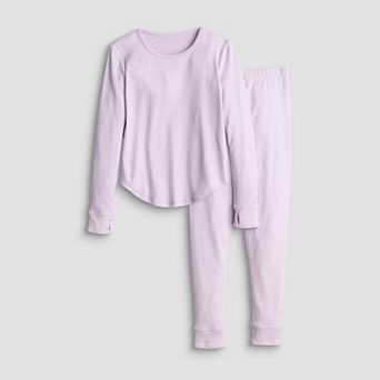 Girls 4-16 Cuddl Duds® Pointelle 2 pc Base Layer Long Sleeve Top & Bottoms Set