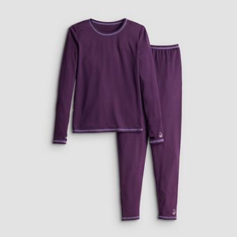 Girls 4-16 Cuddl Duds® 2 pc Comfortech Stretch Base Layer Long Sleeve Top & Bottoms Set
