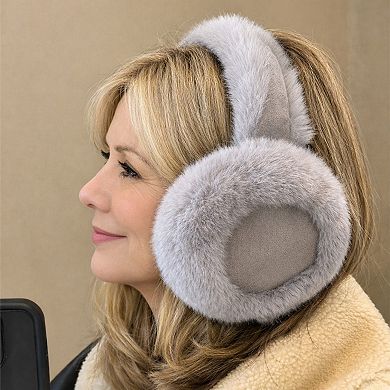 Women's Plush Faux Fur Earmuffs with Foldable Design and Soft Cushioned Ear Pads