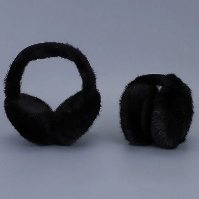 Women's Plush Faux Fur Earmuffs with Foldable Design and Soft Cushioned Ear Pads