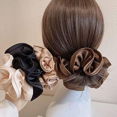 Women's Satin Hair Scrunchies 6-Piece Set with Soft Stretch Elastic and Smooth Lightweight Finish