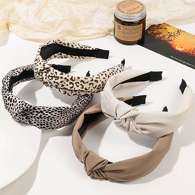 Women's Twisted Fabric Headbands 3-Piece Set with Soft Stretch Fit and Padded Comfortable Design