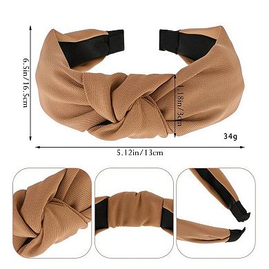 Women's Twisted Fabric Headbands 3-Piece Set with Soft Stretch Fit and Padded Comfortable Design