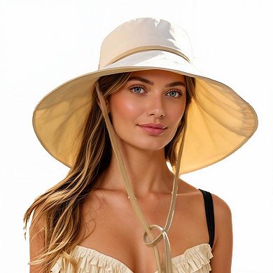 Women's Wide Brim Soft Sun Hat with Tie Strap Lightweight Casual Headwear