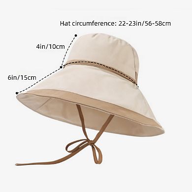 Women's Wide Brim Soft Sun Hat with Tie Strap Lightweight Casual Headwear