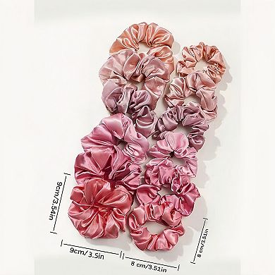 Women's Satin Hair Scrunchies 12-Piece Set with Soft Stretch Elastic and Smooth Shine Finish
