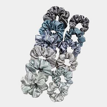 Women's Satin Hair Scrunchies 12 pc Set with Soft Stretch Elastic and Smooth Shine Finish