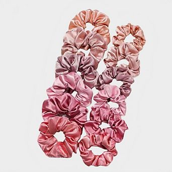 Women's Satin Hair Scrunchies 12 pc Set with Soft Stretch Elastic and Smooth Shine Finish
