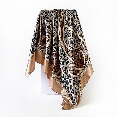 Women's Paisley Print Square Satin Scarf Smooth Lightweight Fabric Elegant Neck Hair Accessory