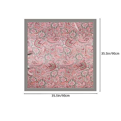 Women's Paisley Print Square Satin Scarf Smooth Lightweight Fabric Elegant Neck Hair Accessory