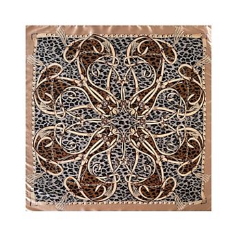 Women's Paisley Print Square Satin Scarf Smooth Lightweight Fabric Elegant Neck Hair Accessory