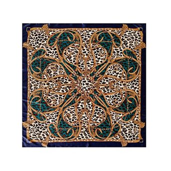Women's Paisley Print Square Satin Scarf Smooth Lightweight Fabric Elegant Neck Hair Accessory