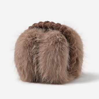 Women's Plush Faux Fur Foldable Earmuffs with Elastic Headband and Cushioned Ear Covers