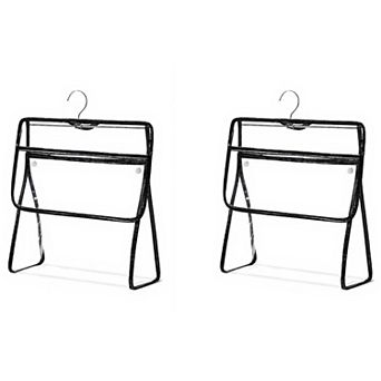 2 pc Clear Hanging Shower Organizer with Touch-Friendly Phone Pocket Water-Resistant Storage Shelf