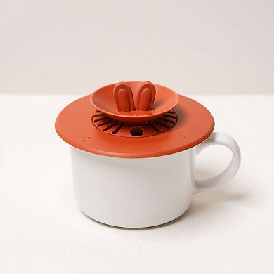 4pcs per Set Silicone Bunny Ear Cup Lid Dustproof Insulated Drink Cover with Pop Up Vent Seal