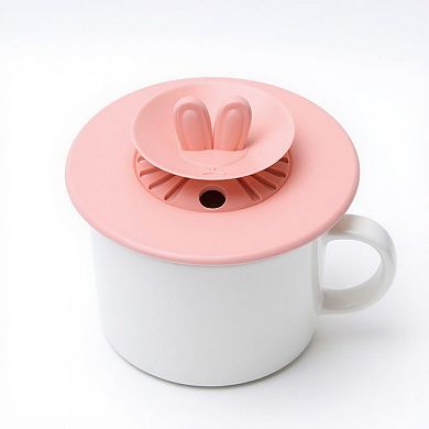 4pcs per Set Silicone Bunny Ear Cup Lid Dustproof Insulated Drink Cover with Pop Up Vent Seal