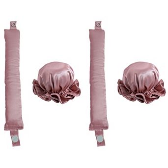 2 pc Heatless Curling Set with Hair Wrap and Elastic Bonnet Cap