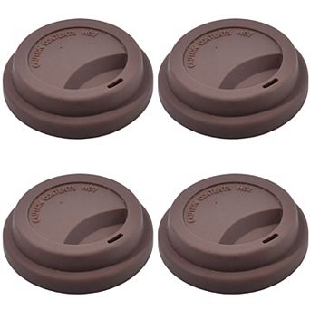 4 pc per Set Reusable Silicone Coffee Cup Lid Spill Resistant Hot Drink Cover with Sip Opening